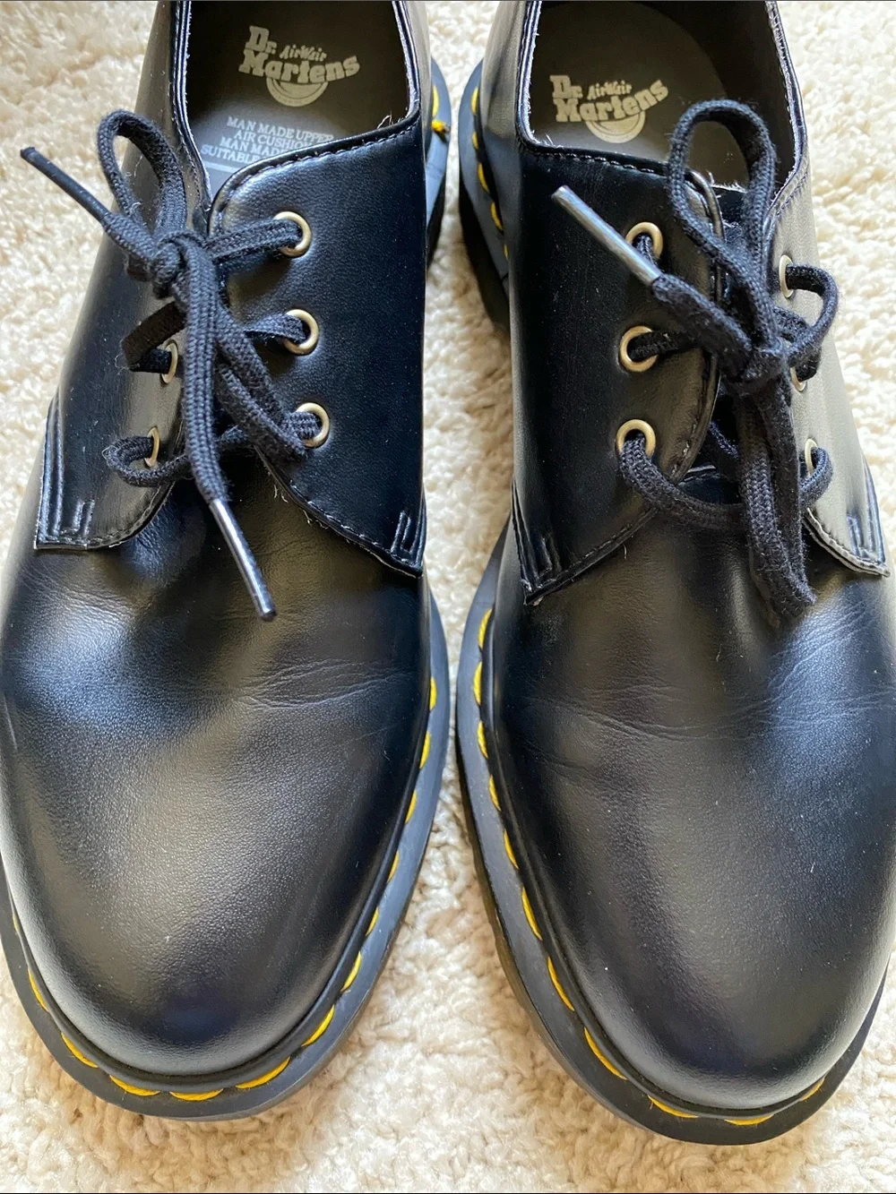 Dr. Martens Shoes with Yellow Welt Stitch